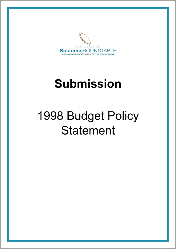Submission 1998 Budget Policy Statement