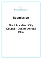 Submission Draft Auckland City Council 1995 96 Annual Plan
