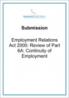 Submission Employment Relations Act 2000 Review of Part 6A cover