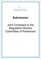 Submission Joint Complaint to Regualtions Review Committee of Parliament