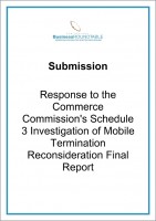 Submission Response to the Commerce Commissions Schedule 3 Investigation of Mobile Termination Reconsideration