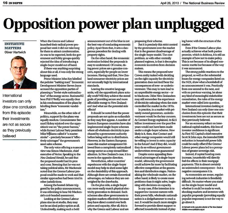 NBR Opposition power plan unplugged